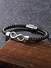 Jovivi Men's Bracelets Gifts for Men,Black Braided Leather Infinity Knot Bracelet for Men Gift for Birthday Christmas Mens jewellery Gifts for Him Man Boyfriend Husband Dad #2