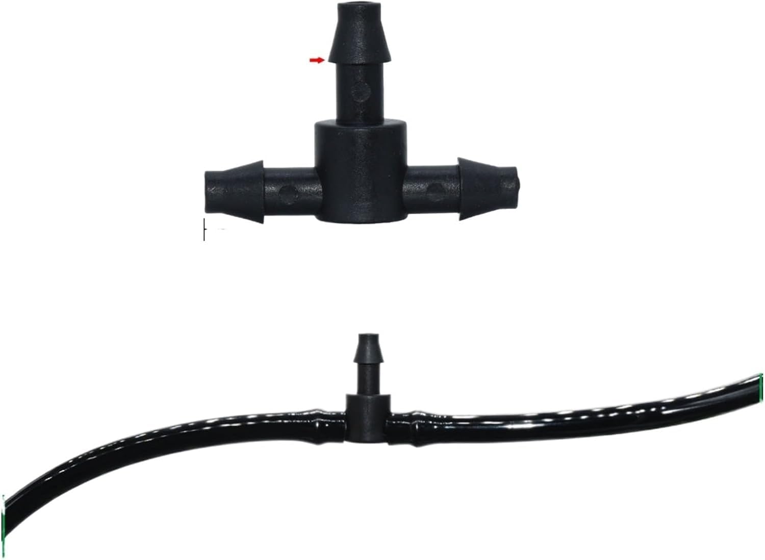 50PCS 1/4 Inch Drip Irrigation Tee Connectors, Barbed T Fittings for 4/7mm Tubing, Garden Watering Hose Joints(SPL11-006-50PCS)