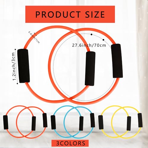 3 Set Double Tubing Exercise Bands - Medium Resistance Double Barre Tube Band Workout Equipment Rubber Tubes for Travel Home Pilates - Thumbnail 2