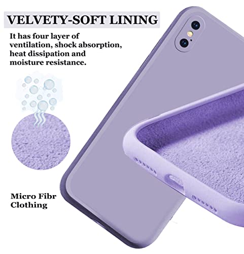 Image of A rtistque Liquid TPU Silicone Matte Shockproof Flexible with Camera Protection Soft Back Cover Case for iPhone X - Purple