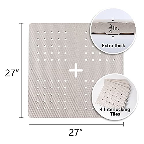 Bowerbird Original Anti-Fatigue Shower Stall Mat - Extra Thick And Soft Foam Material Comfortably Cushions Your Feet - Square - 4 Interlocking Tiles #TOP6