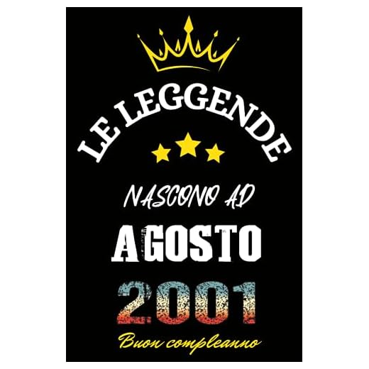 Le leggende nascono ad Agosto 2001: Idea Regalo di compleanno 22 anni per donne e uomini / Quaderno a righe, 100 pagine"
