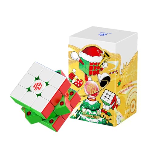 GAN 356ME Cubo Edición Especial Navidad, Cube Magnético de Velocidad, Speed Cube 3x3, con 48 Piezas Magnéticas, Juguete Magnético GES Pro+, Apto para Niños y Adultos, Regalo Ideal(Frosted)
