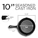 Commercial CHEF 10-Inch Cast Iron Sauté Skillet, Pre-Seasoned Cast Iron, Integrated Hanging Hole in Handle, Works on All Cooktops Including Induction, Outdoor Skillet for Campfires or Grills, CHFL10