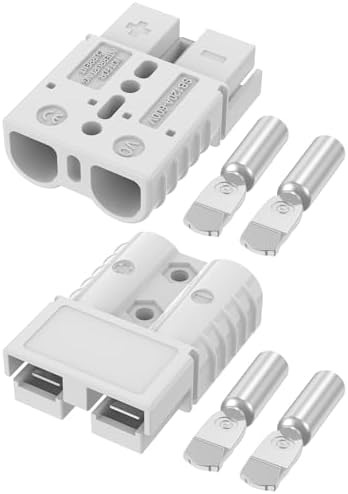 furwishlisting Anderson Connector 120A 600V Battery Quick Connect/Disconnect for 2-4 AWG Cables, Anderson Plug for Winch, Trailer, RV, Forklift (Gray, 2 PCS)