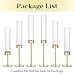 Hewory Gold Hurricane Candle Holders: Brass Candlestick Holders Set of 6 Tall Taper Candle Holders for Candlesticks Candle Sticks Holder Decor for Table Centerpiece Wedding Party Christmas Decorations