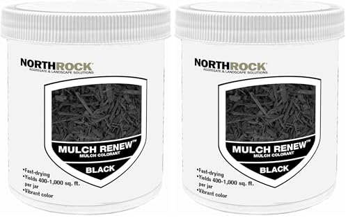NorthRock Mulch Renew - Colorant, Paint Discolored Landscaping, Ideal for Landscaping, Garden Beds, Spray to Dye Mulch Beds (12 fl. oz., Black) (Pack of 2)