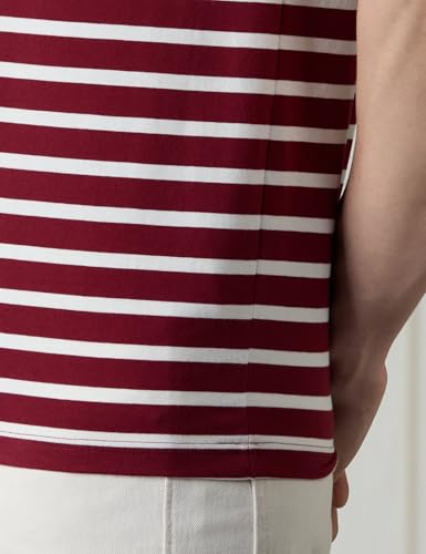 Image of Amazon Brand - Symbol Men Cotton Rich Relaxed Fit Striped Tshirt | Half Sleeves | Available in Plus Size