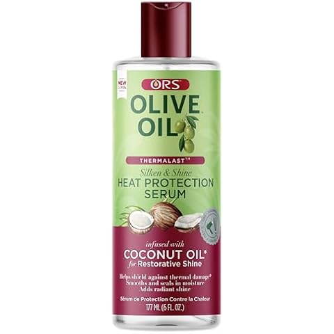 ORS Olive Oil Heat Protection Hair Serum infused with Coconut Oil for Restorative Shine - 6 ounces (Pack of 1) Cover