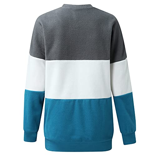 Briskorry Splices Pluche jas voor dames, pluizig pluizig lange mouwen, ronde hals, pullover, retro, oversized, losse trui, effen, elegant sweatshirt, bovenstuk, tops, lange mouwen - Image 6