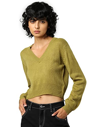 Image of Only Women's Acrylic V-Neck Sweater