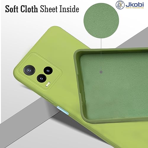 Image of Jkobi Back Cover Case for Vivo Y21 2021 (Matte Finish Silicone with Inside Fiber Cloth |Light Green)