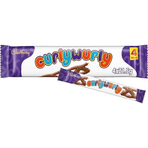 Cadbury Milk Chocolate Curly Wurly Bar 4 bar pack 86 g (Pack of 4 Bars)