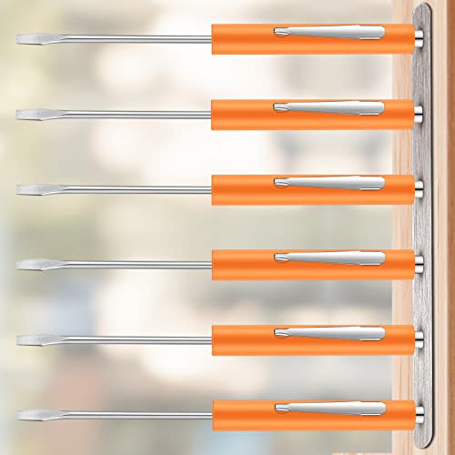 Image of Honoson 10 Pieces Pocket Screwdriver Mini Tops and Pocket Clips Magnetic Slotted Small Screw Driver with a Single Blade Head for Mechanical, Electrician(Orange)