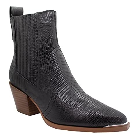 ARIDER ARiderGirl Eleanor Women's Western Ankle Boots (Lizard Black, 5.5) Cover