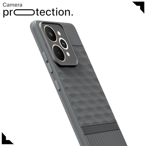 Image of Pikkme Back Cover for Realme 15 5G Camera Protection 3D Hexa Cube Design Silicone Protective Bumper Case (Grey)