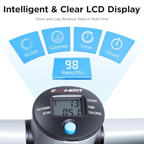 Image of Efitment Mini Stepper for Exercise at Home, Twist Stair Stepper with Resistance Bands, LCD Monitor, Compact Cardio Step Machine for Full Body Workout