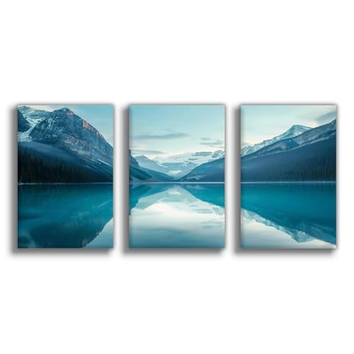 Toile paysage lac et montagne 50x75cm de qualité supérieure NCUDANK