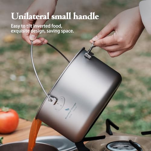 Camping-Topf iBasingo 1,3L Titan Hängetopf für Outdoor-Kochen