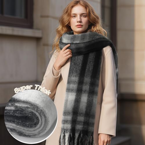 Womens Scarf Fashion Long Winter Warm Large Scarves Gifts Black4
