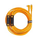 Tether Tools TetherPro USB-C to USB-C, 31' (9.4m), Straight to Right Angle Cable with Dual in-line TetherBoosts, & Exclusive Data Transfer - Orange
