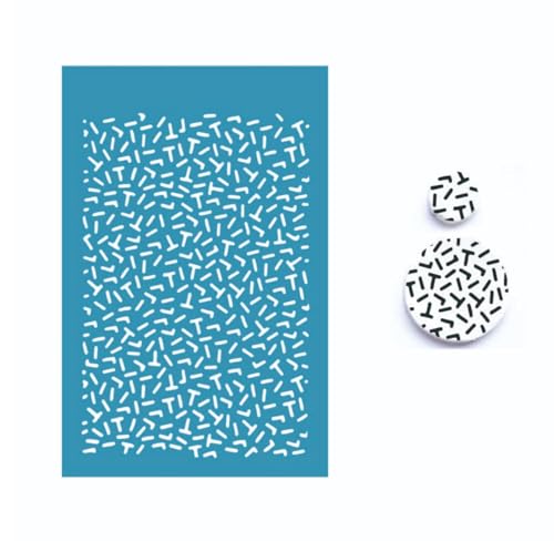 MANGOUSONG Screen Printing Kit,10.7x7cm Irregular Line Pattern Silk Screen Stencils for Polymer Clay Reusable Silkscreen Print Kit Mesh Stencils Transfer Crafts Printing Earring Jewelry