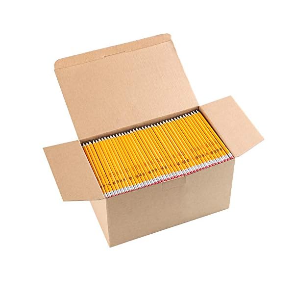 Madisi Wood-Cased #2 HB Pencils, Yellow, Pre-sharpened, Bulk Pack, 1000 pencils