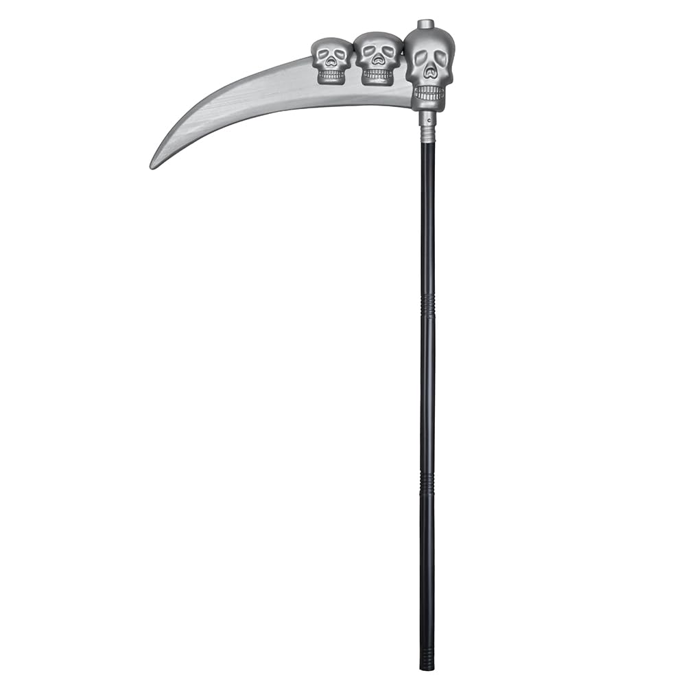 Bella Dox 103cm Grim Reaper Scythe Prop, Black/Grey - Image 2
