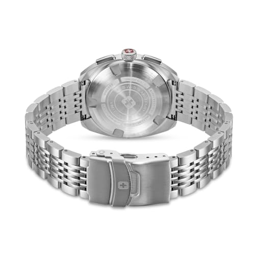 Image of Swiss Military Hanowa SMWGI0003302 Greyhound Chrono - Swiss Made Round Cool Grey Chronograph - Watch for Men