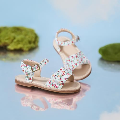 Image of THEE BRON Toddler Girls Vintage Open Toe Sandals Cushioned Comfy Summer Dress Shoes