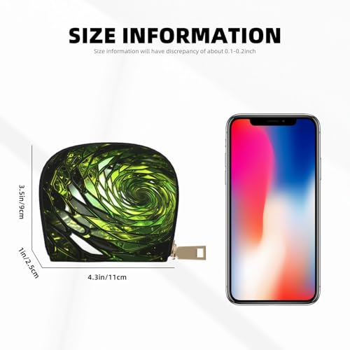 Abstract Green Snake Credit Card Holder Wallet, Leather Zipper Card Wallet For Women Ladies Rfid Blocking Card Case Small Coin Purse Accordion Wallet Gift2
