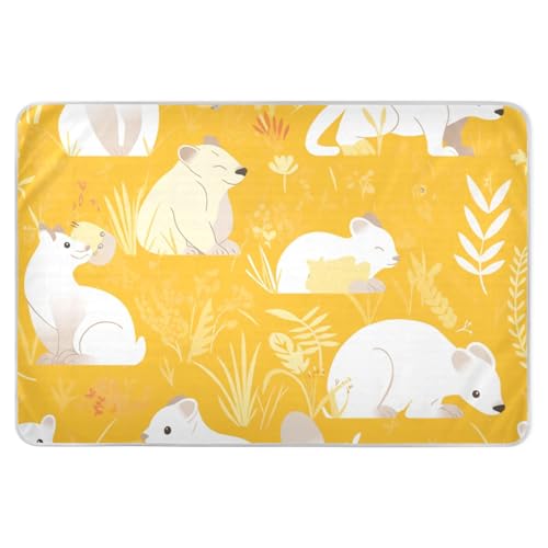 Cartoon Asian Palm Civet Bright Yellow Changing Pad Covers Soft Absorbent Sheet Cover Underpads Breathable Diaper Pads for Toddler Kids, 52