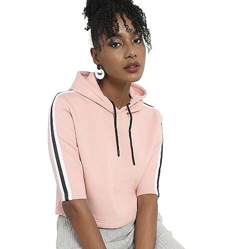 Image of Campus Sutra Women Cotton Hooded Neck Sweatshirt