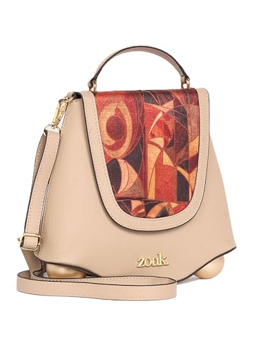 Image of ZOUK Women's Svara Sling Bag | Vegan Leather Bag | Crossbody + Top Handle with Adjustable Strap | Evening & Festive