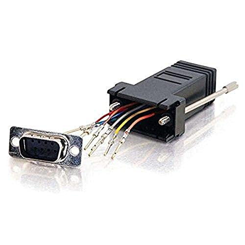 Image of C2G/Cables to Go 02947 RJ45 to DB9 Male Serial RS232 Modular Adapter, Black