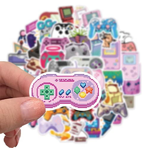 Image of 60pcs Color Gaming Stickers for Teen Water Bottle,Cool Cartoon Trendy Gamepad Stickers Fun Aesthetic Waterproof Vinyl Decals for Laptop Bumper Luggage Skateboard Guitar