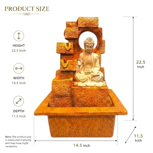Image of G - Creations : Waterfall | Waterfall Fountain | Buddha Waterfall Statue |Water Fountains for Outdoor Living Room, Office, Garden & Table Top Waterfall Indoor Home Decor Indoor..