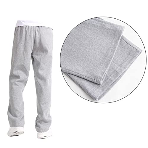 Generic Men's Baggy Sweatpants Fleece Straight Leg Casual Pants Elastic Waist Athletic Workout Jogger Sweat Pants Fall Winter3