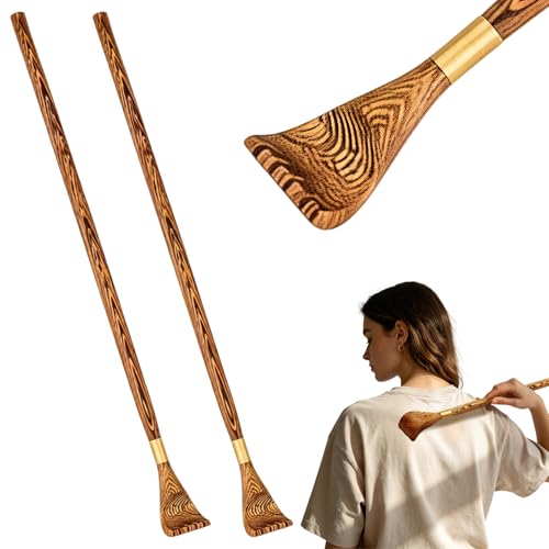 2 Stück Rückenkratzer Holz Back Scratcher 42cm Handliches Kratzhand Lindert Juckreiz Schnell und Entspannt Geist und Körper Geeignet als Geschenk für Eltern Schwangere und Enge Freunde