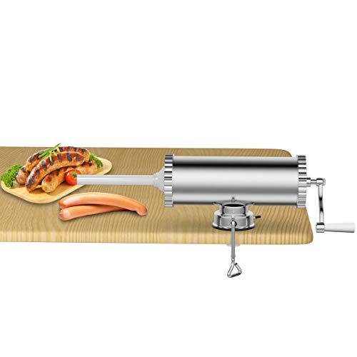 Goplus 5Lb/3L Horizontal Sausage Stuffer Maker Stainless Steel Meat Filler Kit w/ 3