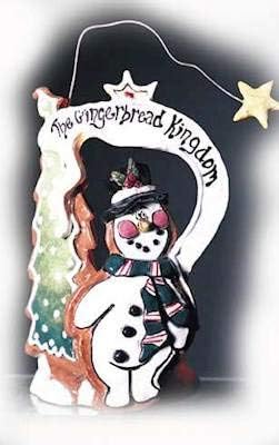 Heather Goldminc Gingerbread Snowman with Sign - Clayworks - No Box