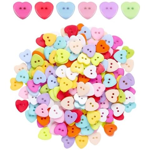 100PCS Heart-Shaped Sewing Buttons by XMNIVATE Cover