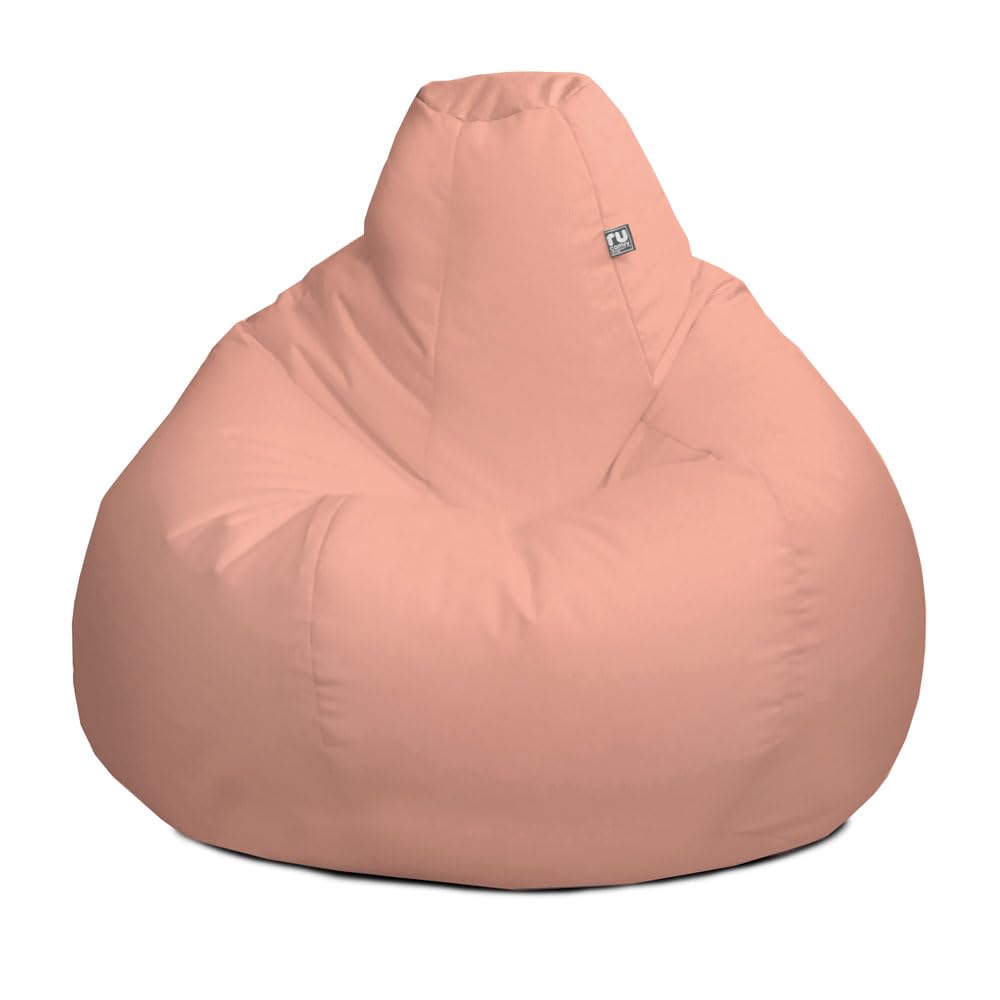rucomfy Beanbags Extra Large Classic Outdoor Adult Bean Bag Chair. Home or Garden Seating. Water & UV Resistant. Machine Washable - 70 x 110cm (Dusky Pink, Beanbag Only)