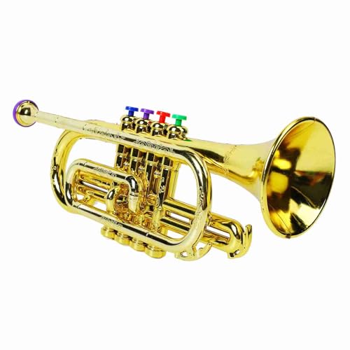 Jouet trompette pour enfants dorée, le cadeau de musique idéal