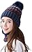 JFAN Berretto Beanie Donna Invernale con Pompon Lavorato a Maglia con Foderna Interna Calda e Morbida Due Pezzi Berretto da Sci Multicolore Snowboard Moda Carino Hat