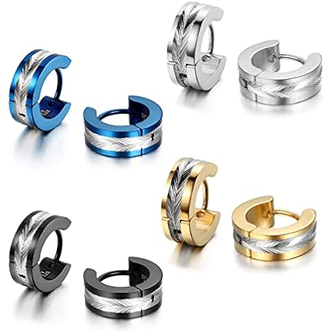 JewelryWe Pendientes de Aro para Hombre Cover