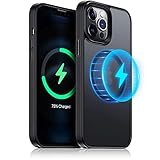 Meifigno Magnetic Case Designed for iPhone 13 Pro Max Case, [Military Grade Protection & Compatible with MagSafe], Translucent Matte Back with Soft Silicone Edge, for iPhone 13 Pro Max 6.7 Inch, Black