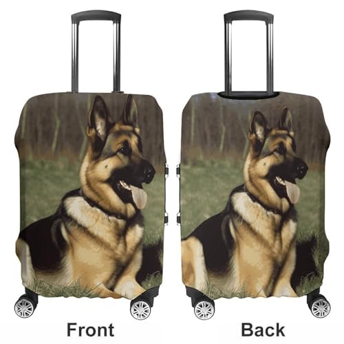 German Shepherd Dog Printed Luggage Cover Protector, Fits 18-32 Inch Luggage3