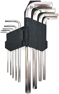 Metric Long Anti-Rust Ball Point Hex Key Set Allen Keys Wrench Set Black Oxide Coated Chrome Vanadium Steel (9Pcs Straight End) (Large)