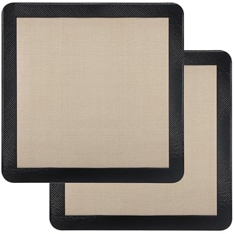 2Pcs Silicone Baking Mats for 12 Inch Cake Pan/12x12 Cheesecake Pan/Toaster Oven Air Fryer Liner, 11.75"Square Food Grade Silicone Mats for Baking, Non Slip Silicone Baking Sheet, Non Stick Reusable Cover
